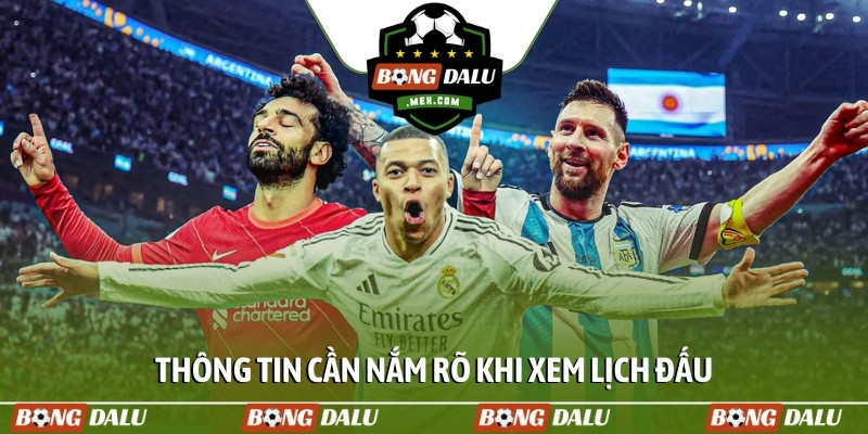 Thông tin cần nắm rõ khi xem lịch đấu